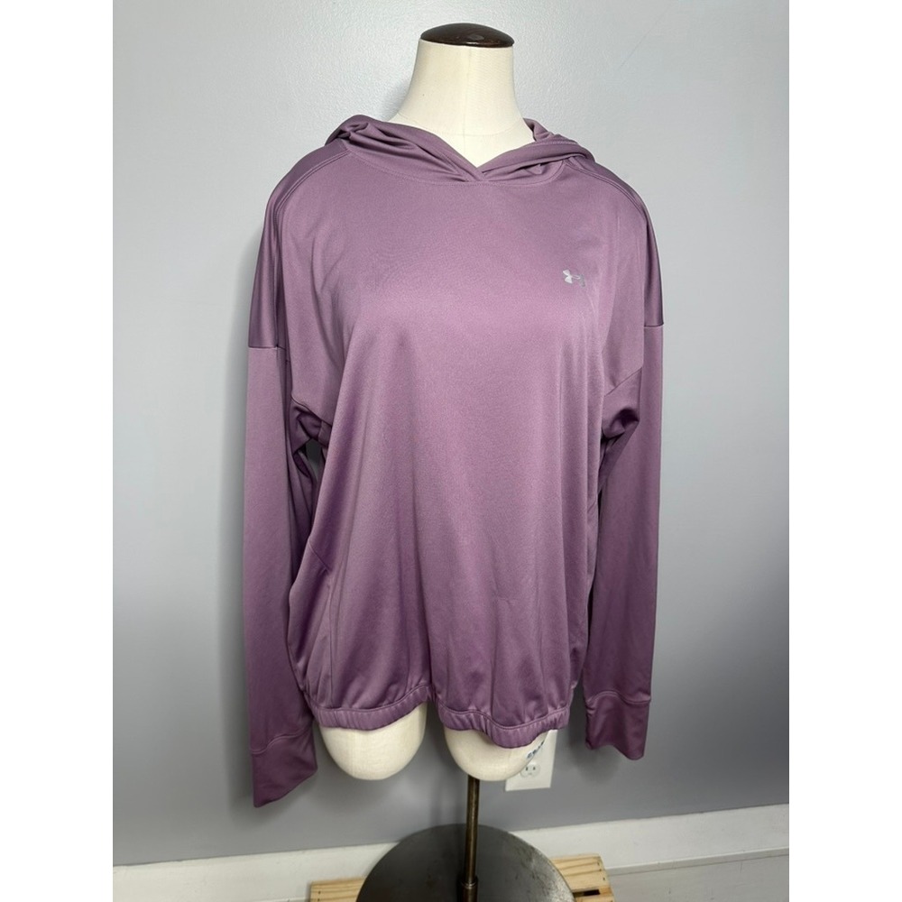 Under Armour Womens Mauve Purple Hooded Long Sleeve Top 1344113 Large